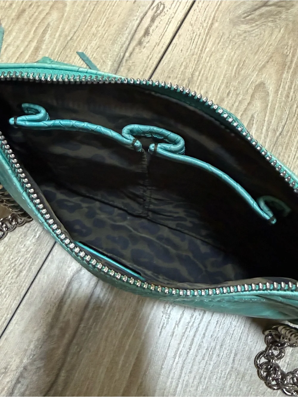 Rebecca Minkoff Mini M.A.C. Turquoise Python Embossed Leather Crossbody Bag